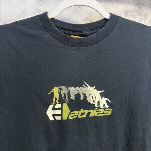 Vintage Etnies Skateboard T Shirt Y2k 90s Skate Tee Blue Size Medium